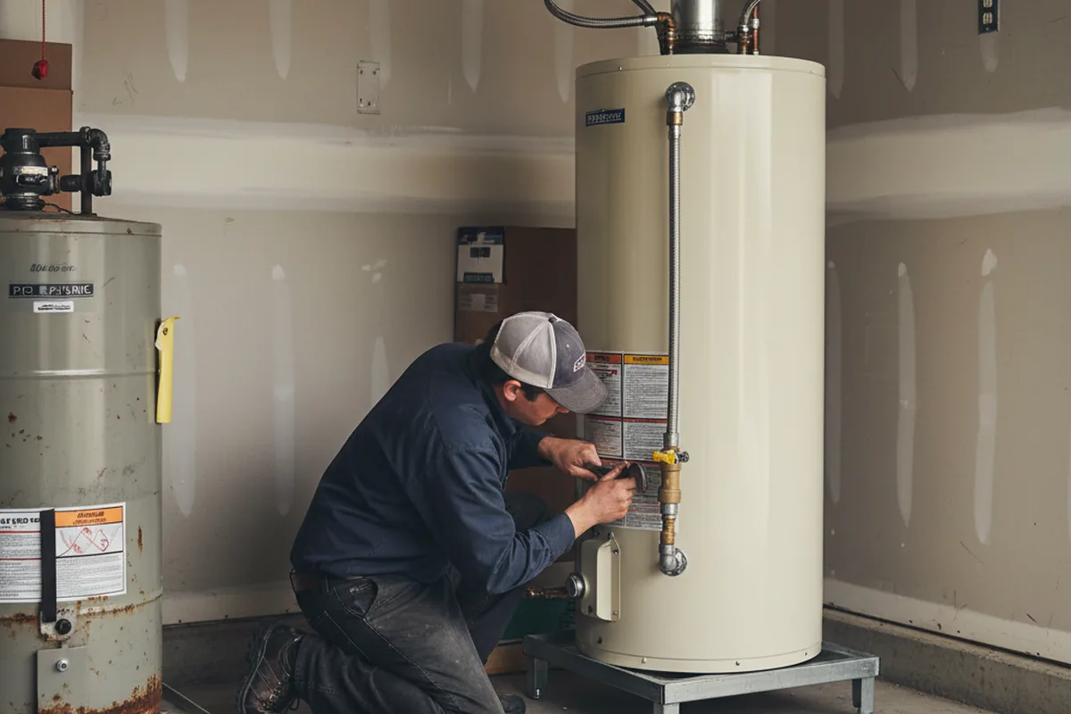 Water heater and shutoff valve replacement in Baldwin Place